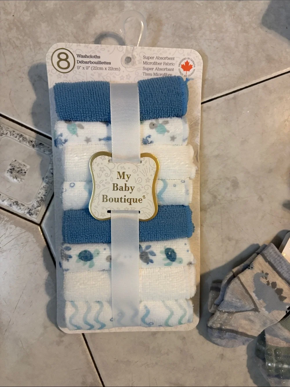 Blue & Neutral Baby Socks and Accessories Set